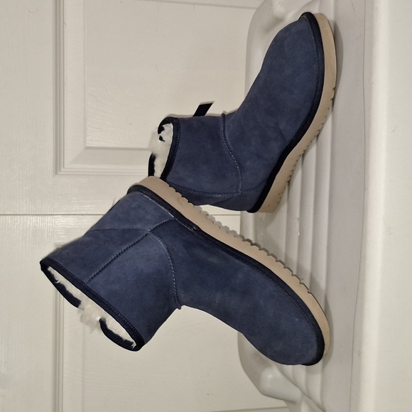 Koolaburra by UGG suede faux fur lined ankle booties - 10 - blue - Picture 1 of 8